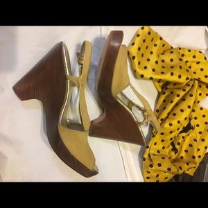 Cole Haan Nike Air Stacked Heel leather sandals